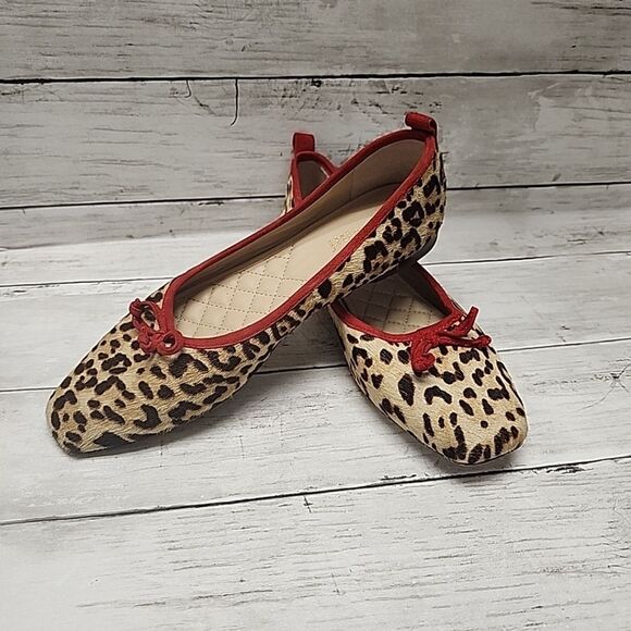 J.McLAUGHLIN Anastasia Haircalf Ballet Flat Crafted in tan/brown/black 7.5 NWOT - Picture 8 of 11